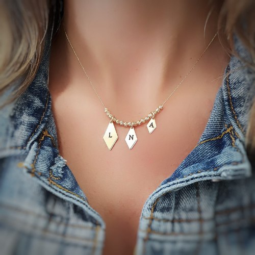 שרשרת מעויניים עם חריטה  דגם LA345