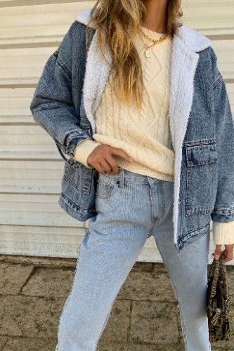 ג'קט ג'ינס צמר מטאו