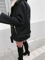 מעיל  ריקמה שחור