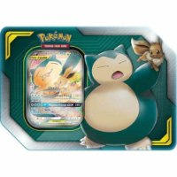 קלפי פוקימון Pokemon TCG Tag Team Tin EEVEE & SNORLAX GX 4 Booster Packs