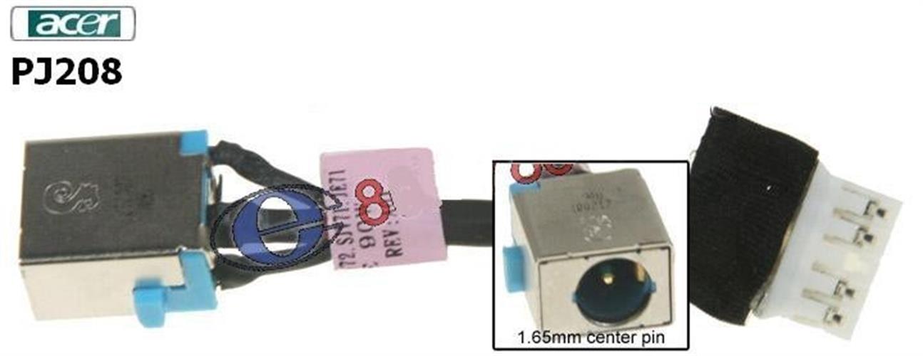 PJ208 - Acer Aspire 7741 , 7551 Dc Jack פלאג שקע טעינה למחשב נייד אייסר