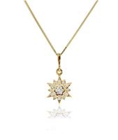 שרשרת ותליון כוכב מזהב עם יהלומים