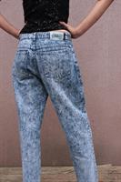 MOM'S ג'ינס גזרה גבוהה אסיד ווש כהה מידה L/XL