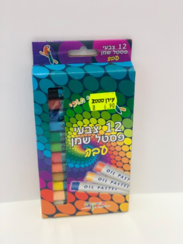 12 צבעי פסטל שמן עבה
