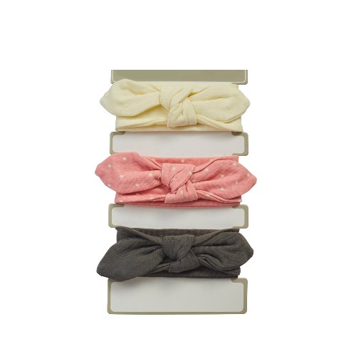 סט שלישיית סרטי שיער נקודות ורוד בייבי