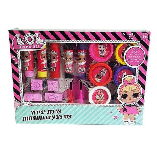 ערכת יצירה עם צבעים וחותמות לול