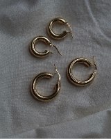 עגילי חישוק עבה זהב 14K S