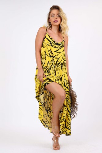 שמלת לונה צהוב פרחים