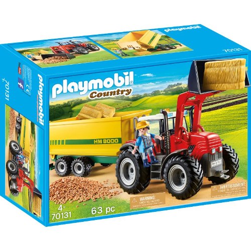 פליימוביל טרקטור ונגרר עם חציר 70131 Playmobil 70131 Country Tractor with Feed Trailer