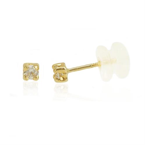 עגילי זהב קטנים עם זרקונים קטנים לילדות או עגיל שני