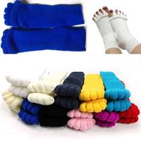 זוג גרביים ספא יוגה ליישור 5 אצבעות כף רגל