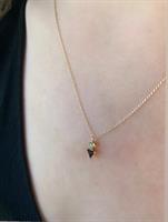 שרשרת יהלום משולש ועגול זהב 14 קראט