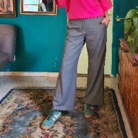 מכנסיים אפורים מתרחבים מידה XL