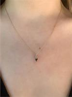 שרשרת יהלום משולש ועגול זהב 14 קראט