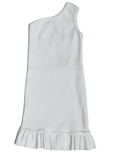 שמלת ריב כתף אחת לבן 2-16