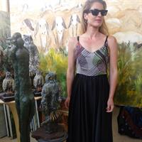 שמלת ריי מקסי גיאומטרי ושחור