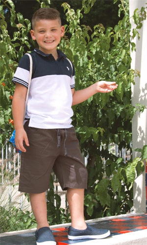 חולצת פולו שני צבעים בנים