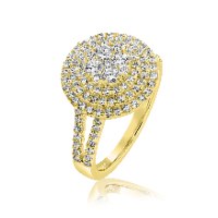 טבעת זהב 14 קראט 0.24 קראט יהלומים 812003 - מחיר מבצע! 