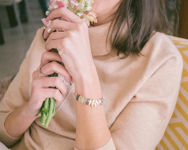 B-05 צמיד כסף בשילוב אלמנטים מגולדפילד 14K ורוזגולד 14K