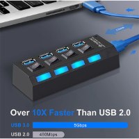 מתג 4/7 יציאות חיבור USB3.0 עם ספק כוח