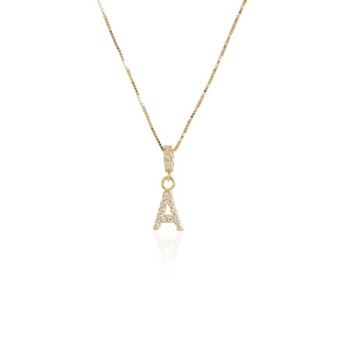 שרשרת ותליון זהב אות באנגלית