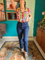 מאם ג'ינס כחול כהה מידה S/M