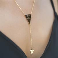 שרשרת עניבה משולשים חריטה