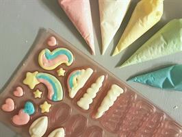 מיני מיני קאפקייק יוניקורן - אוזניים, קרן סט ל 6 יחידות, יוניקורן יום הולדת.