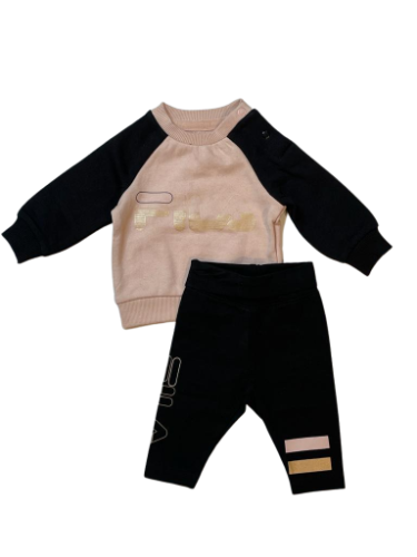 חליפת טייץ תינוקות FILA שחור ורוד