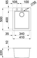 כיור מטבח קוואדרה 100 גרניטק