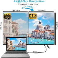 תחנת עגינה Type C עם חיבורים USB3.0 , VGA , HDMI 4K , Type C-PD