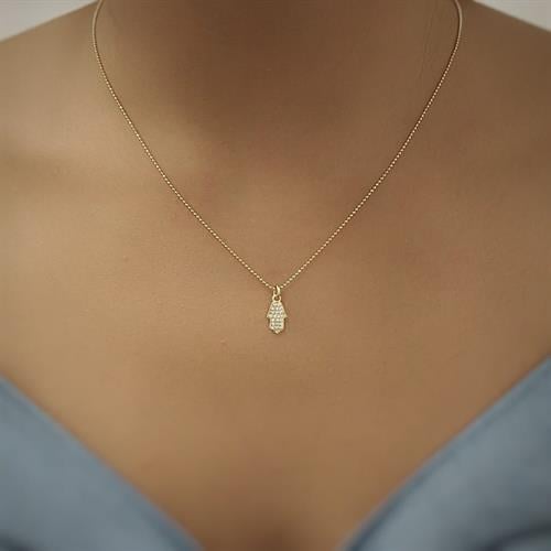 שרשרת חמסה משובצת דגם "הילה"