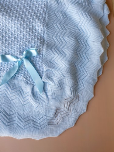 שמיכה סרוגה ענקית אנג'ל - תכלת