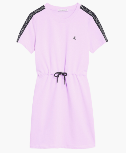 שמלה סגולה עם פס לוגו שחור CALVIN KLIEN - מידות 4-16