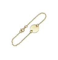 צמיד חריטה לילד\ תינוק מזהב 14 קרט