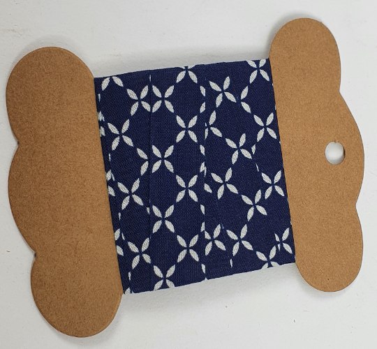 סרט כותנה 2 מטר - מעויינים כחול 1.5 ס"מ