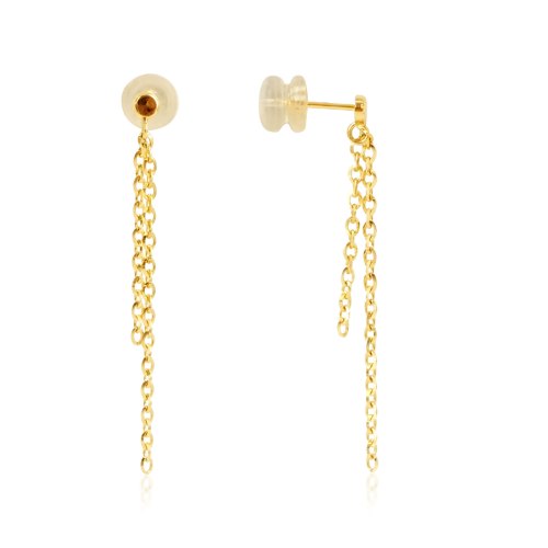 עגילי זהב נתלים ארוכים