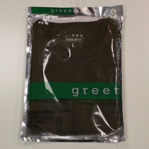 גופיית פלנל גבר צווארון עגול זית