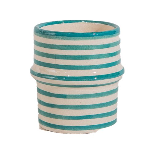 כוס טנג'יר טורקיז לבן פסים-אספרסו