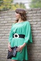 שמלה ירוקה שרוול