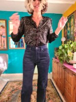 מכנסי קורדורוי כחולים מושלמים מידה L