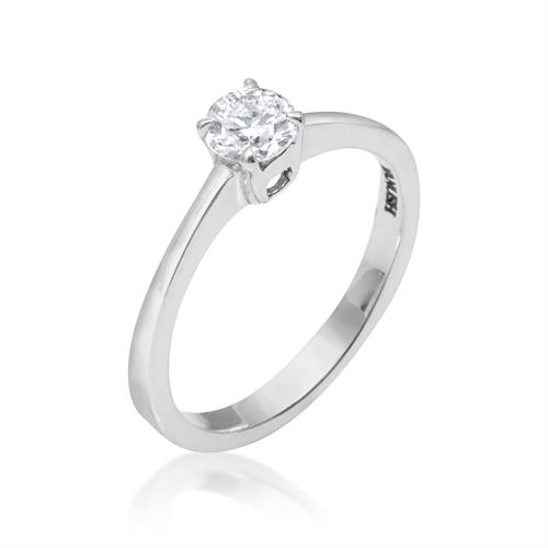 טבעת אירוסין יהלום אחד בזהב לבן 0.38 קראט