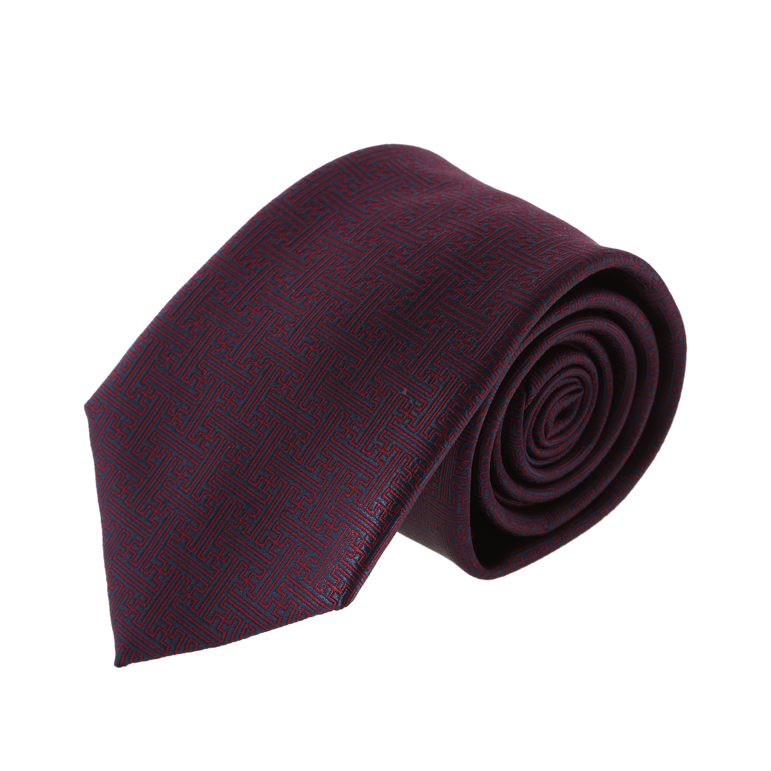 עניבה קלאסית גאומטרי סגול בורדו