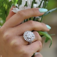 טבעת זהב צהוב 14 קראט משובצת 3.76 קראט יהלומים אופיר פז תכשיטים