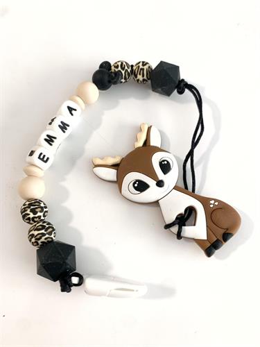 מחזיק מוצץ + נשכן  לבחירה - דגם נמר סטייל