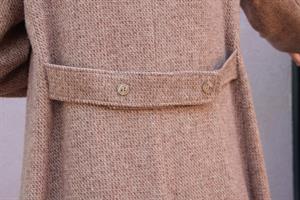 מעיל צמר חום ארוך מידה L