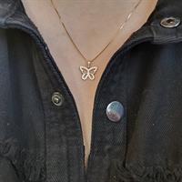 שרשרת פרפר שרשרת ותליון פרפר זרקונים שרשרת פרפר מזהב