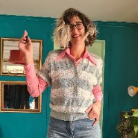 סריג מפוספס ירקרק M/L