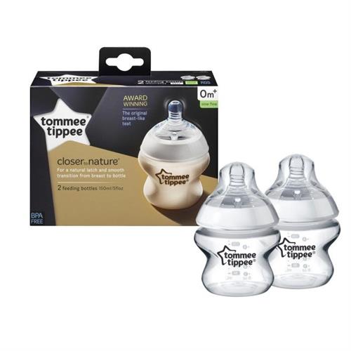 מארז זוג בקבוקי האכלה  טומי טיפי 0+  לבן 150 מ"ל