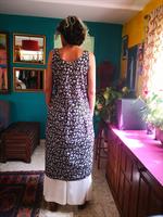 שמלת כותנה הודית בשחור לבן מידה L